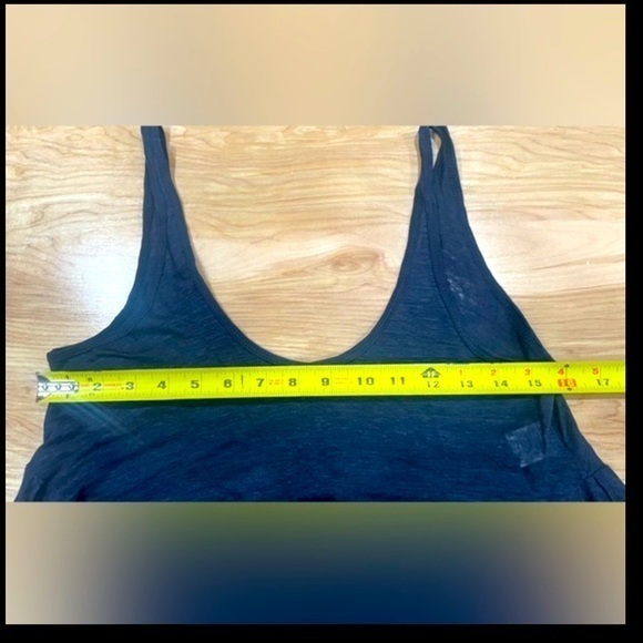 Basically Me Navy Tank Top Spaghetti Strap with Ruffle Hem Size Small - Picture 5 of 7